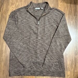 ROWM Men's L Quarter Zip-Up Long Sleeve Brown Sweatshirt Size L